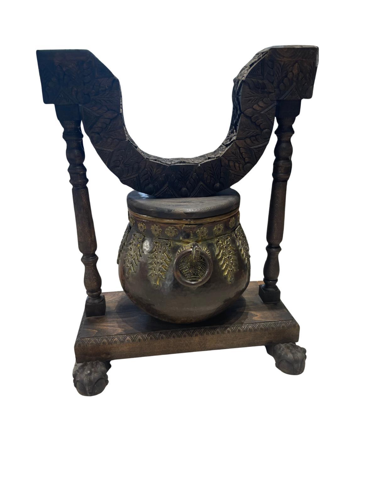 Antique rajistani pot dining table