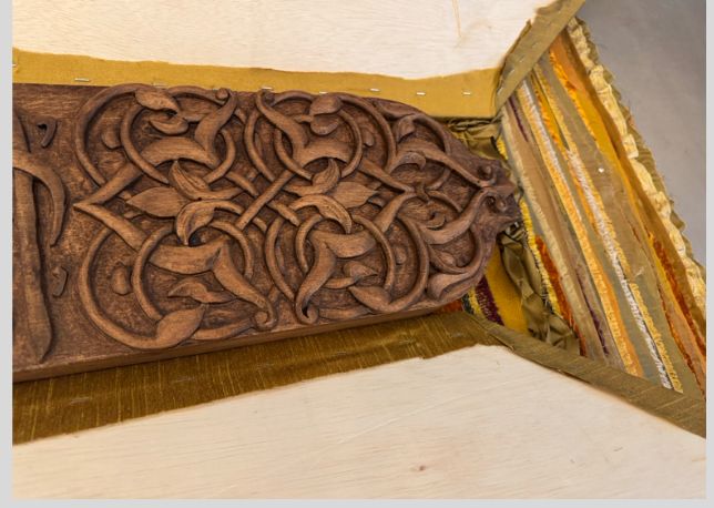 Hand carved mirror wall art