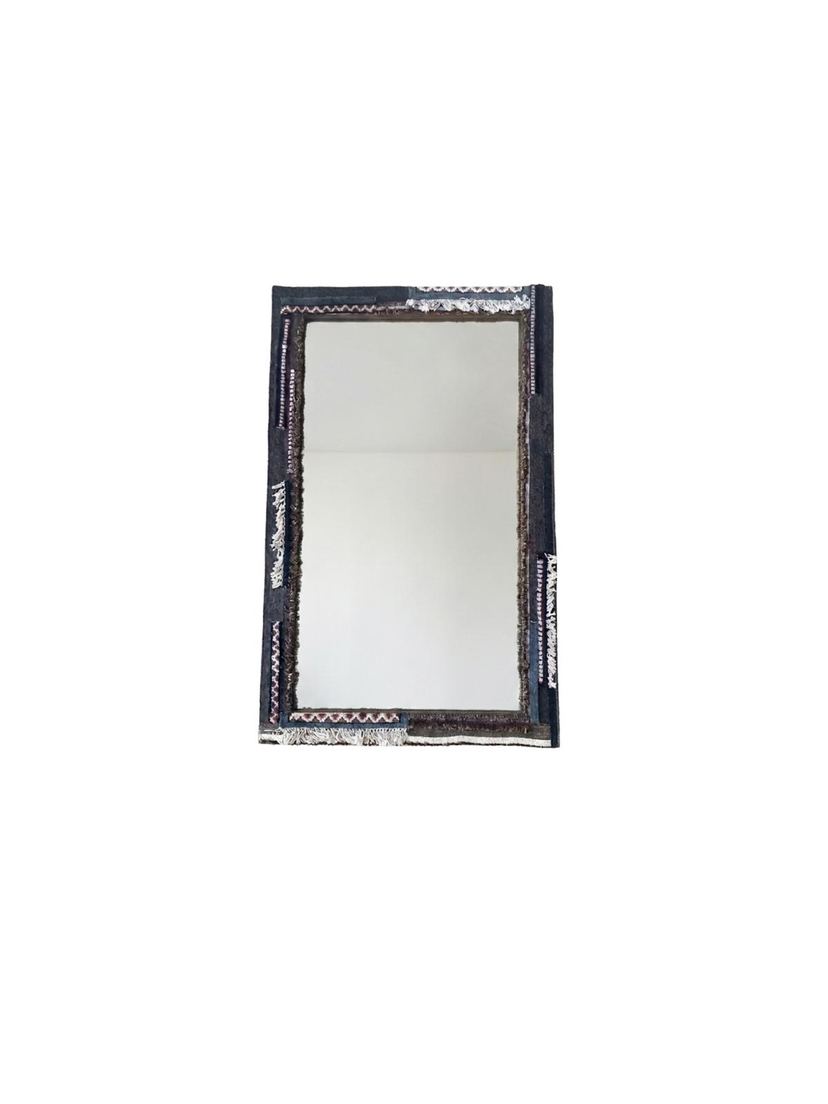 Mixed fabric wall mirror