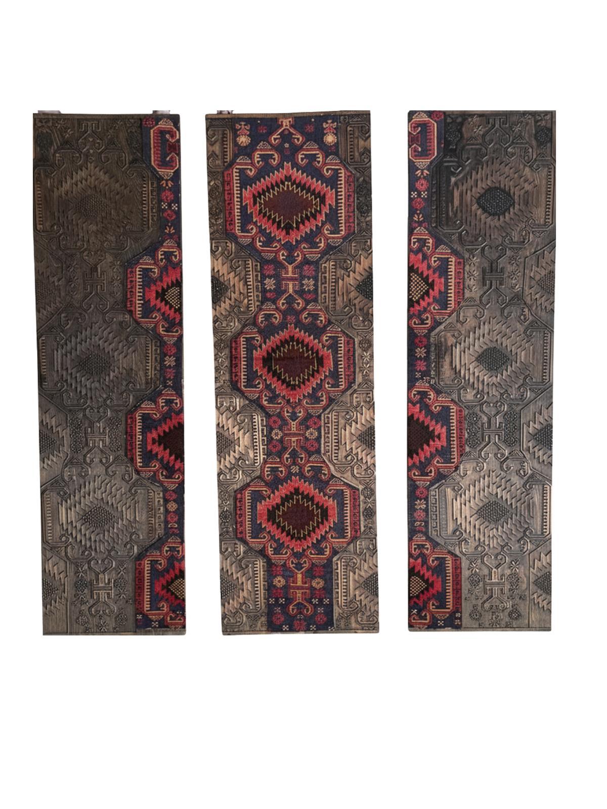 Triple set carpet carved wall art